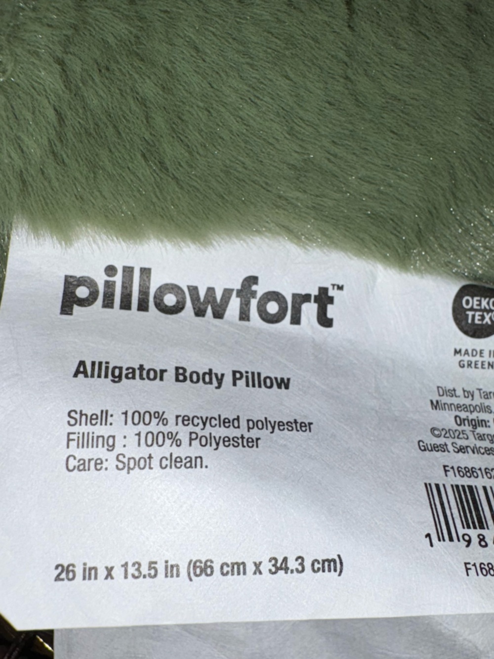 Pillowfort Green Alligator Body Pillow Plush - Picture 2 of 2
